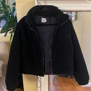 Princess Polly Black Corduroy Puffer Jacket